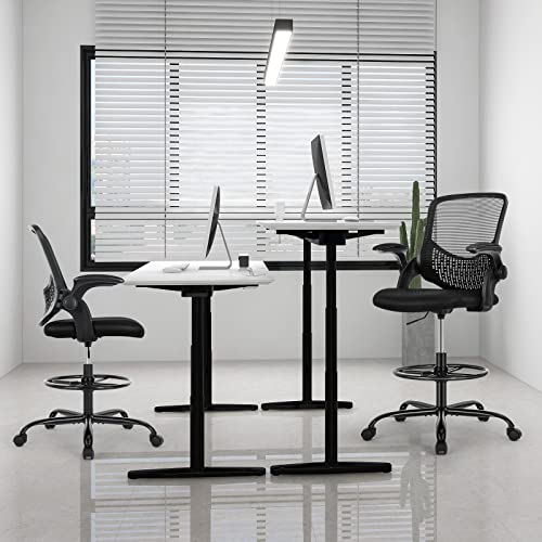 Smug Armrest Drafting Tall Office Chair For Standing Desk, With Footrest, Grey #TOP1