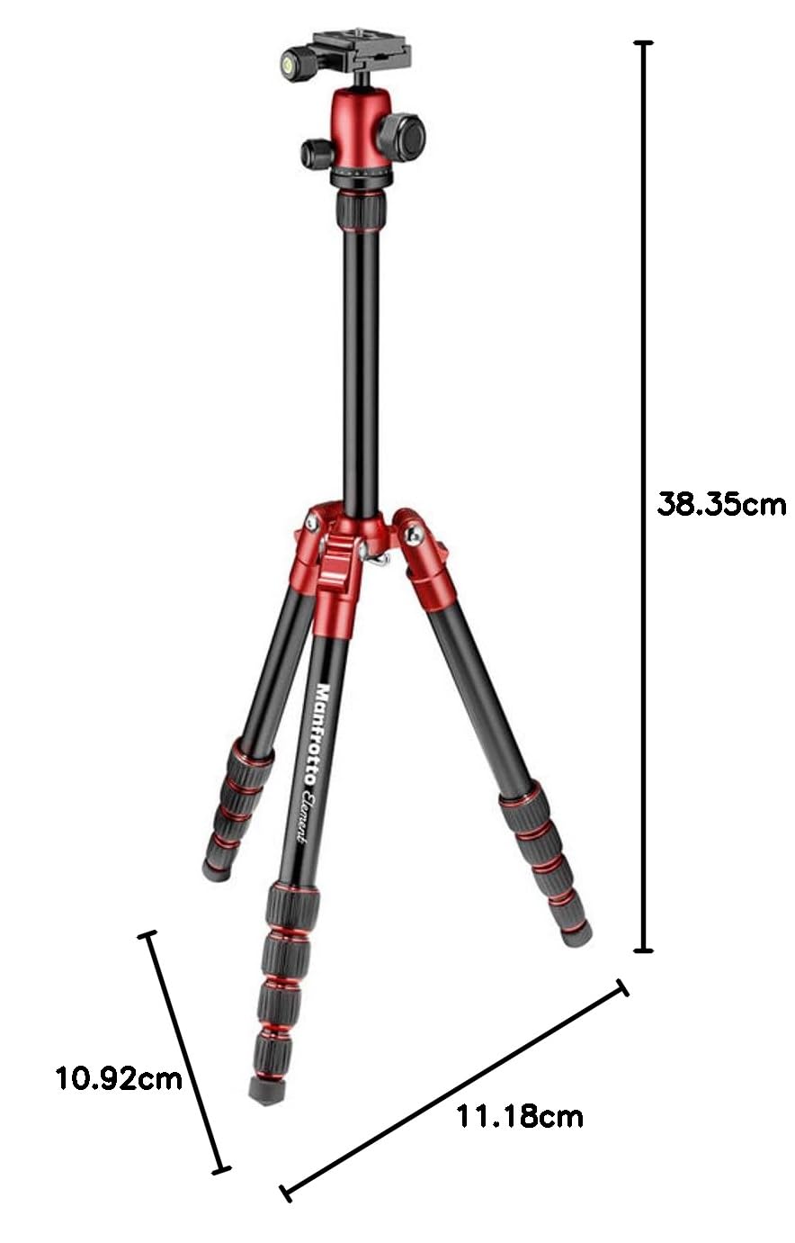 Manfrotto Element Traveller Small 5-Section Aluminum Tripod with