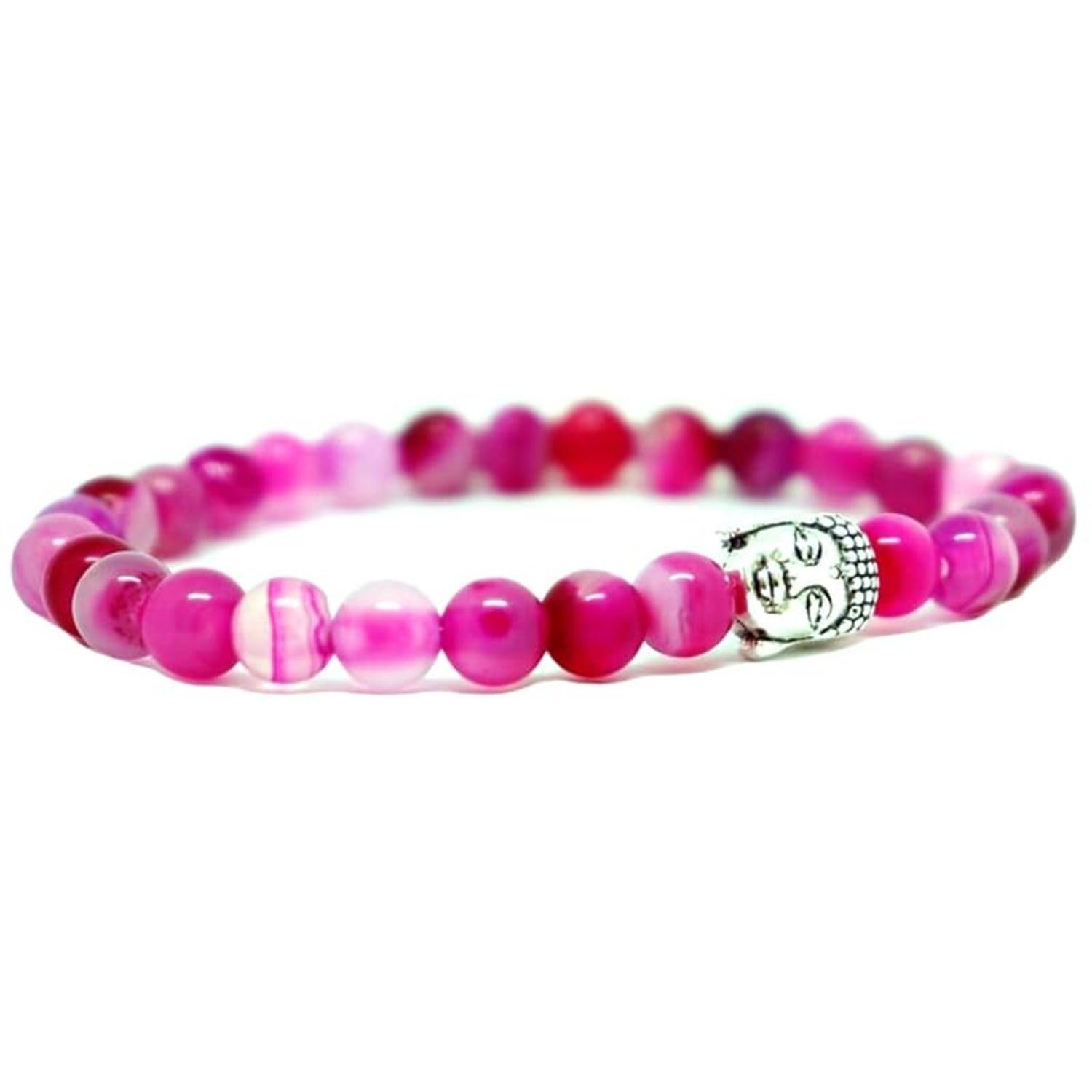 Natural Cranberry Sardonyx 6mm Round Shape Smooth Cut Beads Stretchable Bracelet For Men & Women. Unisex Bracelet For Healing, Meditation, Prosperity, Gift & Luck|YUG_STCH_02936