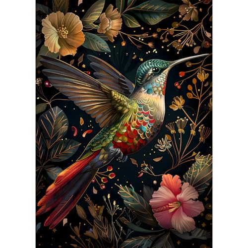 Rompecabezas Vintage Colibrí Naturaleza 18+ Anos miniatura 1