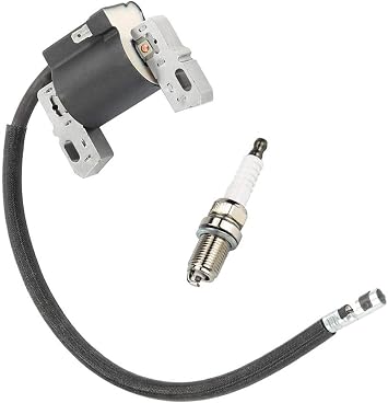 591459 Ignition Coil Magneto Armature + RC12YC Spark Plug Compatible with Briggs and Stratton 492341,491312,495859,490586 Lawn Mower Engines parts, By LIYYOO