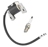 591459 Ignition Coil Magneto Armature + RC12YC Spark Plug Compatible with Briggs and Stratton 492341,491312,495859,490586 Lawn Mower Engines parts, By LIYYOO