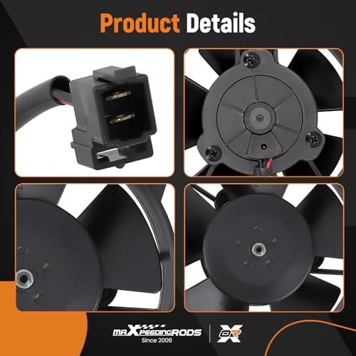 Image of maXpeedingrods 30103018 4 inch Paddle Blade Puller Fan 12V Universal for Motorcycles, Trikes, RVs, Agricultural Machinery VA32A10162A