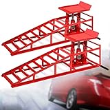 2PCS Auto Car Truck Service Ramps Lifts Heavy 10,000lbs Capacity HD Hydraulic Lift for Vehicle Auto Truck Garage Repair Steel Frame