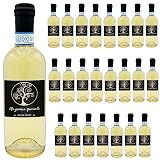 24 bottiglie mignon personalizzate di vino bianco perfetto per bomboniere per matrimonio (Albero della vita, 0,25 L)