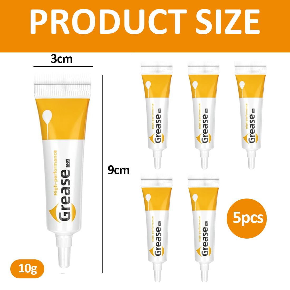 5 pz grasso per ingranaggi, Parte della stampante 3D, lubrificante multiuso per cerniere, grasso lubrificante per Nettuno 4/Ender 3 V3 KE/Ender 3 V3/CR10-SE/Kobra 2 Series/Lab X1 P1P P1S A1 Mini