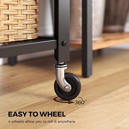 Vasagle Serving Cart, 3-Tier Bar Cart On Wheels With Storage And Steel Frame, Rustic Brown Ulrc78X #TOP5