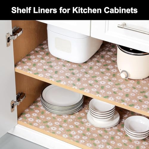Image of Kitchen Drawer Liner, Shelf Liners for Kitchen Cupboards, Non-adhesive Cabinet Liner, Waterproof & Non-slip Cupboard Liner, 30x300CM EVA Fridge Shelf Liner Mats for Shelves, Shoe Racks
