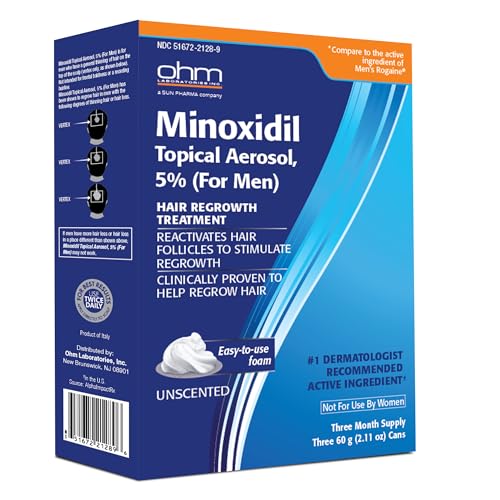 Image of TARO Minoxidil for Men Topical Aerosol Foam 5%, 2.11 Oz 2.11 Ounce (Pack of 3)