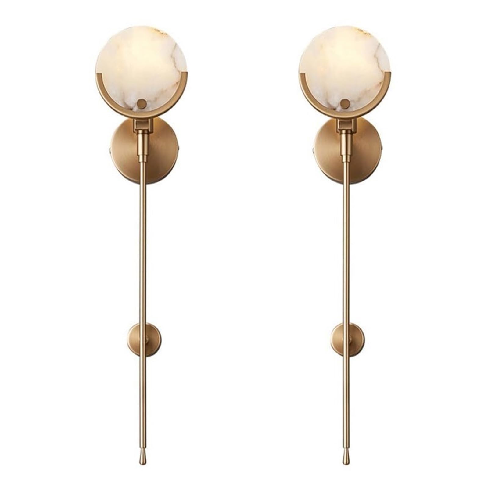 ITOSUI 2 Pack Nordic Style Marble Wall Sconce Wall Lamp Fixtures Spanish Natural Marble Indoor Wall Mount 3000K Warm Light 7W Wall Light Suitable for Bedside Background Wall Vanity(M)