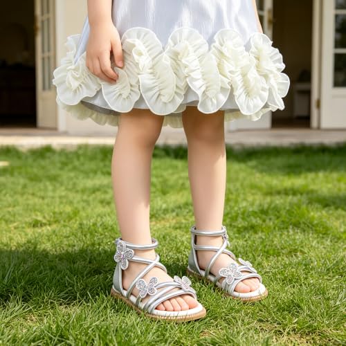 Image of Kiderence Toddler Flower Girl Sandals Open Toe Dress Shoes Wedding Party | Non Slip Lightweight Sandals for Beach,Water Play and Daily Wear