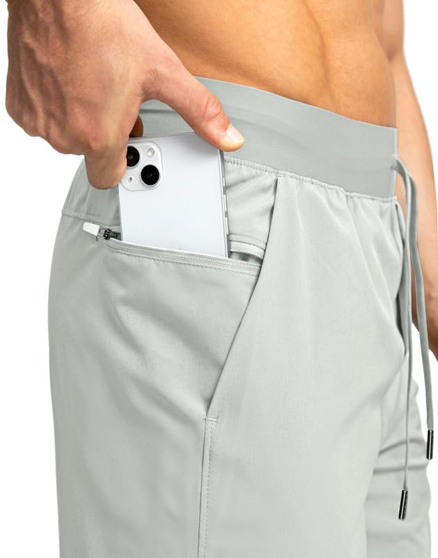 Image of Men's Running Shorts with Zipper Pockets 7 Inch Lightweight Quick Dry Gym Workout Athletic Shorts for Men