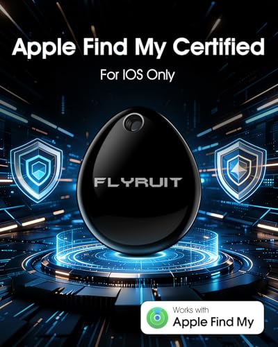 Image of Air Tracker Tags-4 Pack (iOS Only), Apple Find My Certified Luggage Tracker Tags for iPhone, Smart Bluetooth Tracking and Key Finder Items Locator Compatible with Car, Bag, Suitcase (Black)
