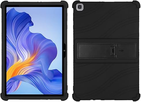 Case for Huawei Honor Pad X8/Honor Pad X8 Lite Tablet, Light Weight Silicone Kids Friendly Soft Shock Proof Protective Cover for Huawei MatePad SE 10.1 2022/MatePad T10/T10s 10.1 2020, Black