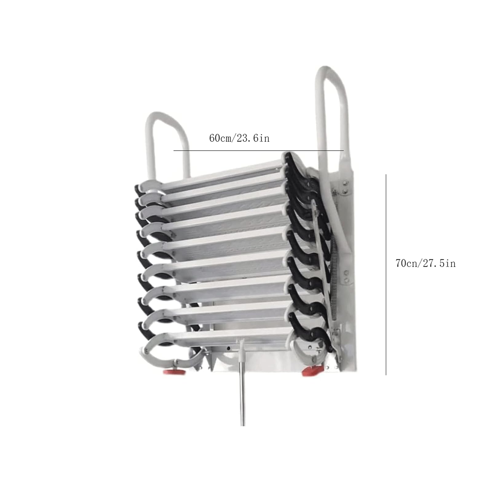 EYPKPL Haushalts-Dachbodentreppe, Pull-Down-Lift, Dachboden-Loft-Treppe, rutschfeste Stufen, Loft-Leiter, manuelle, an der Wand montierte, klappbare Dachboden-Leiter