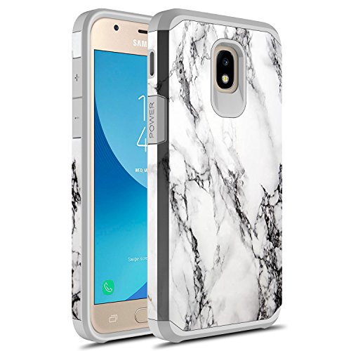 Rosebono Compatible with Samsung Galaxy J3 Achieve/J3 Star/J3 V 2nd Gen./J3 2018/Express Prime 3/Sol 3/Amp Prime 3 2018 Case, Graphic Case for SMJ-337 (White Marble)
