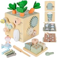 Almaxi Montessori Toys for 1+ Year Old, Wooden Toys, Shape Sorter Toddler Toys, Learning Educational Toy, Fine Motor Skills Toys for 1-3 Year Old Boy Girl, 1st Birthday Baby Chirstmas Gifts