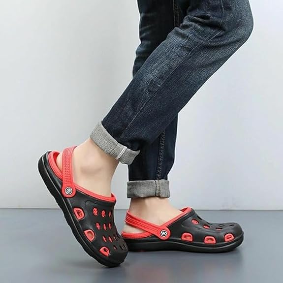 Image of IAgri Light Weight | Best Fit | Anti Skid | Water Resistant | Cushioned Clogs for Men - Black - 8 UK