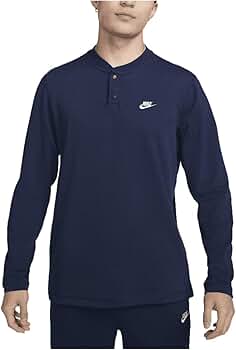 Amazon.com: Nike Club Men's Long-Sleeve Henley (Midnight Navy
