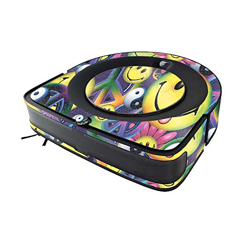 Image of MightySkins Glossy Glitter Skin Compatible with iRobot Roomba s9 Vacuum - Peace Smile | Protective High-Gloss Glitter Finish | Easy to Apply and Change Styles | Made in The USA
