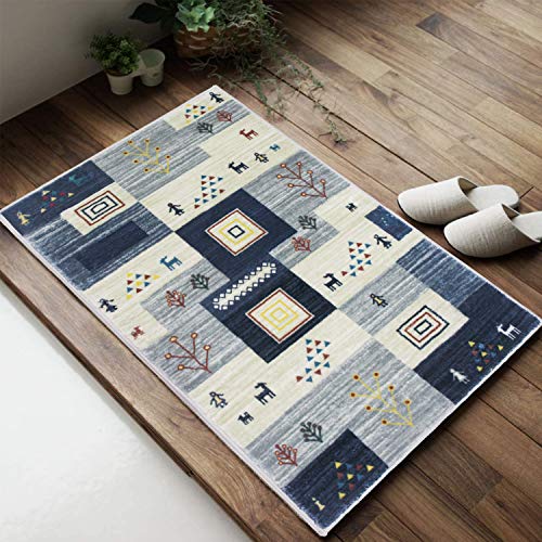 玄関マット ギャベ柄 洗える 50*80cm 滑り止め 室内 屋内 ギャべ 北欧風...