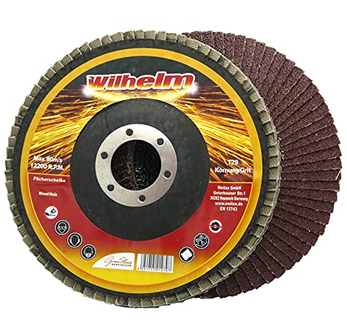 30 x Wilhelm A40 Fächerscheiben 125mm für Holz Metall Stahl (außer Edelstahl, Kunststoff Lamellenscheibe INOX