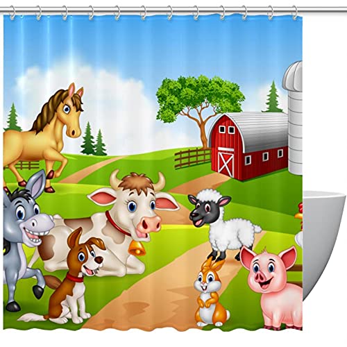 Rideau de douche animaux de la ferme 183x183 cm étanche