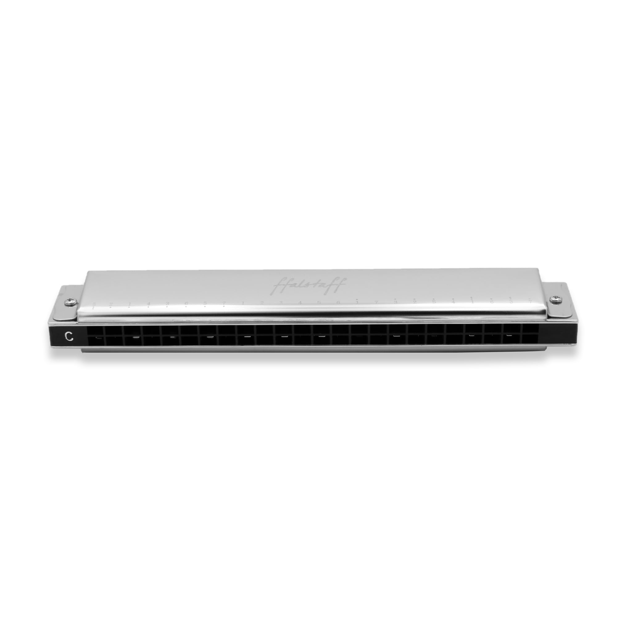 ffalstaff FHR-24 Harmonica Tremolo 24 voix en Do (C) - 24 trous, plaques en cuivre et anches en bronze phosphoreux, coques en métal, étui rigide inclus