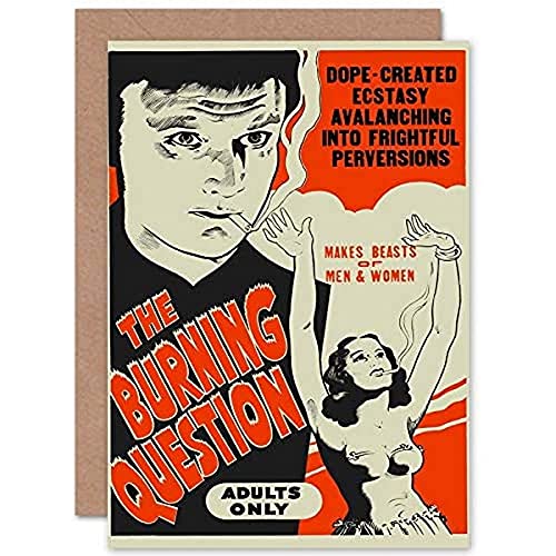 Fine Art Prints Burning Question Reefer Madness Red Vintage Advertising Greetings Card