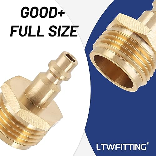 Image of LTWFITTING Brass 1 /4-Inch Quick Connect 3 /4-Inch GHT Garden Hose Faucet Blow Out Plug for Hose RV Gas Supply (Pack of 2)