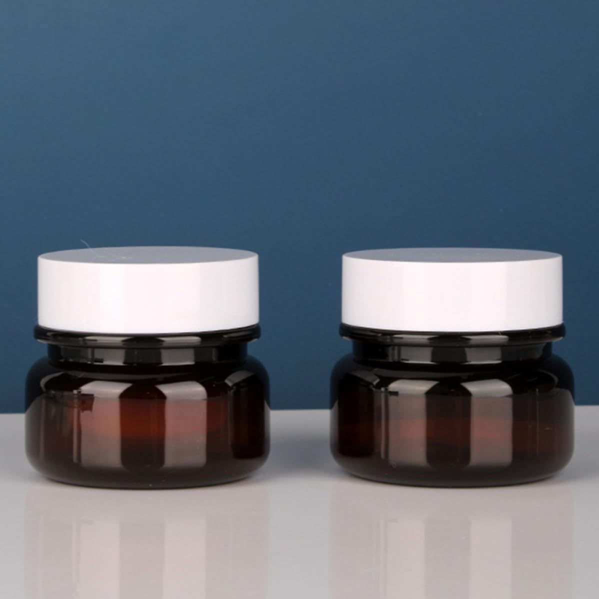 Brown PET Eye Cream Jar 30g Leak Resistant 16pcs Travel Storage