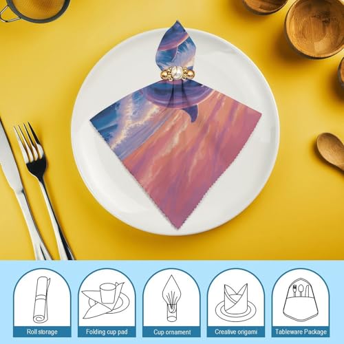 Servilletas de tela Dolphins Art pack 2, 18.7x18.7 pulg miniatura 7
