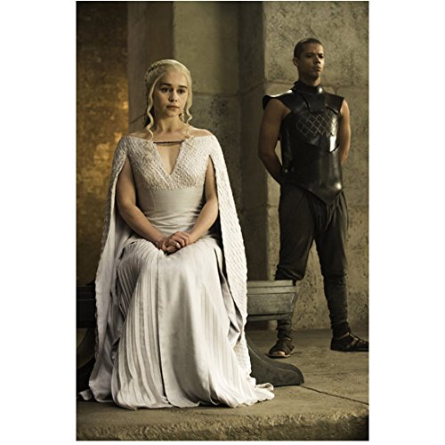 Game of Thrones Emilia Clarke as Daenerys Targaryen Seated with Grey Worm  Behind 8 x 10 inch photo at Amazon's Entertainment Collectibles Store