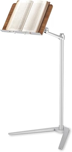 FAHKNS Soporte de libro para lectura, soporte multifuncional para leer con plataforma de madera y clip elástico para libros, adecuado para guardar