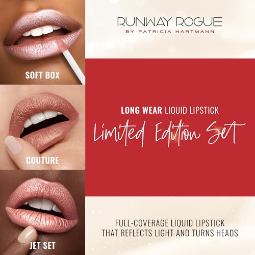 Runway Rogue Try Me x 3 Mini Long Wear Limited Edition Liquid Lipstick Set, Rodeo Trio (‘Soft Box’, ‘Jet Set’, ‘Couture’) - Image 3