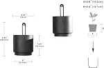 2 Vase de planteur suspendu mural pour les plantes intérieures et extérieures Mur en métal moderne et planificateur de plafond Pot à fleurs minimaliste (Noir, 5.91 de pouce)