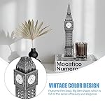 HOMSFOU Vintage Big Ben Statue, Alloy London Big Ben Sculpture Building Model Collectible Figurine for Table Decor(Silver) - Image 5