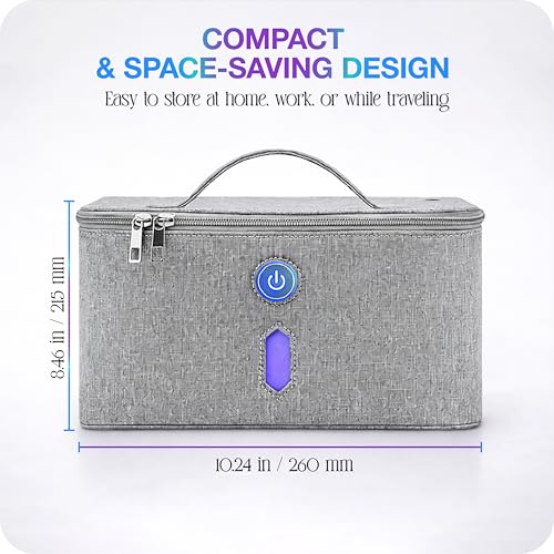 Image of Brookstone UV Light Bag, Portable Sterilizing Bag for Everyday Items, Including Smart Phones, Masks and Small Gadgets, Quick Sterilization