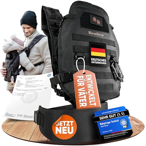 BärenTatze Babytrage Neugeborene ab Geburt,- für Männer, Baby Carrier...