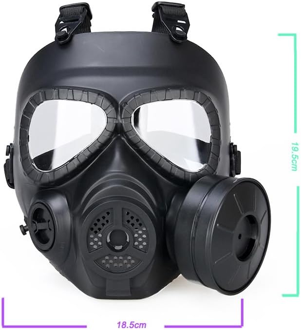 Outdoor Paintball Shooting Face Protection Gear Tactical Full Face Anti Fog Paintball PC Mask with Air Filtration Fan