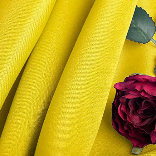 Ascoza 2Pack 132 Inch Yellow Round Tablecloth In Washable Polyester Fabric For Wedding/Banquet/Restaurant/Parties… #TOP1