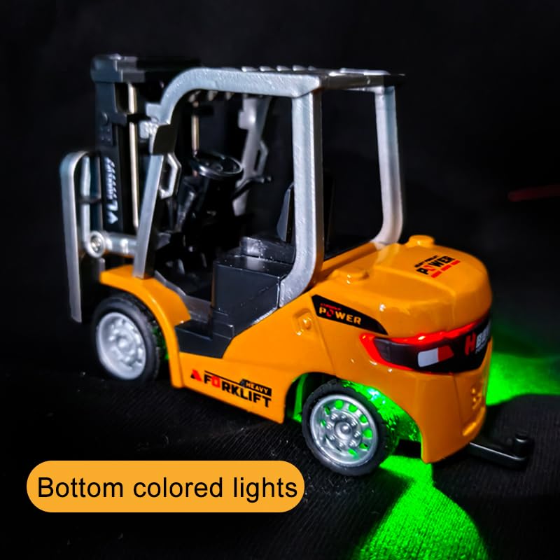 DUKUSEEK Mini carrello elevatore a forcale RC della scala 1:64, modello telecomandato RWD della costruzione del veicolo industriale della lega RC