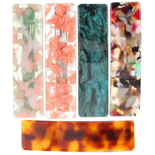 Barrettes à cheveux rétro : lot de 20 clips rectangulaires écaille
