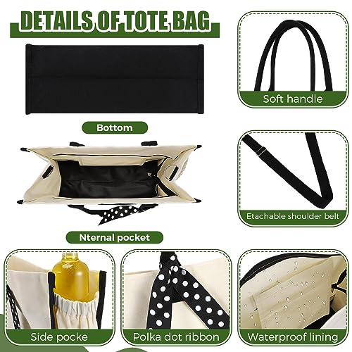 Set 12 Bolsas Tote de Lona para Damas en Negro y Blanco miniatura 5