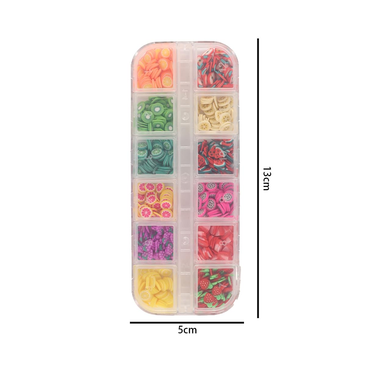 Riven Set di 2 accessori per nail art, fette di fiori di frutta per nail art, artigianato, resina melma decorazione (diametro 6-8 mm)