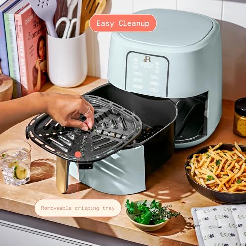 6 Quart Digital Air Fryer, Large Touch Screen Air Fryer with Programmable Time & Temperature Control, 4-in-1 Roast Reheat Dehydrate, Nonstick Design (Hydrangea) - Image 7