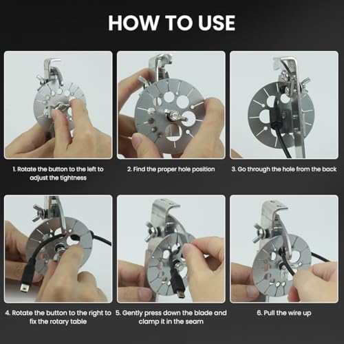 Image of Serplex Manual Handheld Wire Stripper with Multi-Cable Slots,Includes 10Pcs Stainless Steel Blades,Wire Stripper Tool Porable Handheld Multi Cable Cable