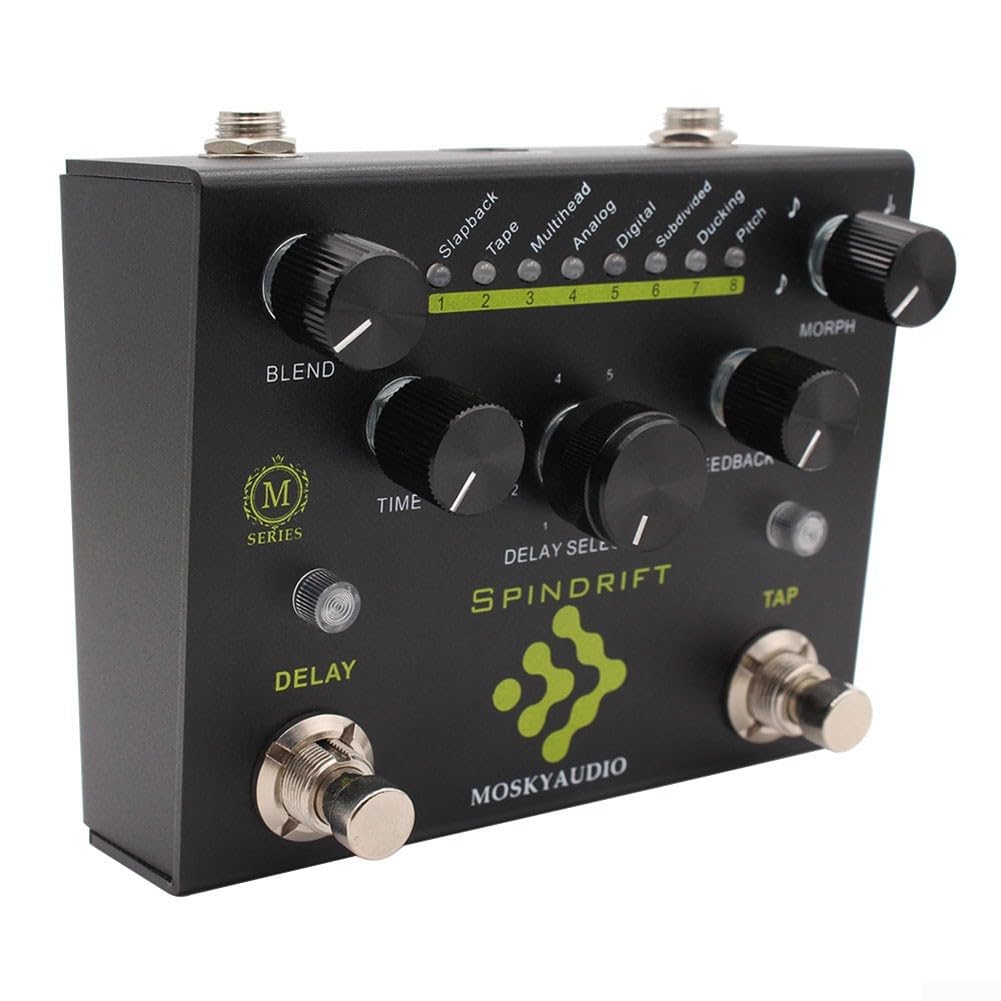Pedale effetto chitarra Digital Delay con 8 modalità | 8 modalità di delay, funzione tap, riproduzione del suono chiara, facile da usare, per chitarra elettrica