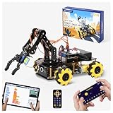 Robotics for Kids Ages 8-12, ACEBOTT Smart Robot Arm Car Kit with 5DOF, STEM Toys for Boys Age 8-12, ESP32 Arduino/Python Coding, App & Remote Control, STEM Gift for Teens & Adults