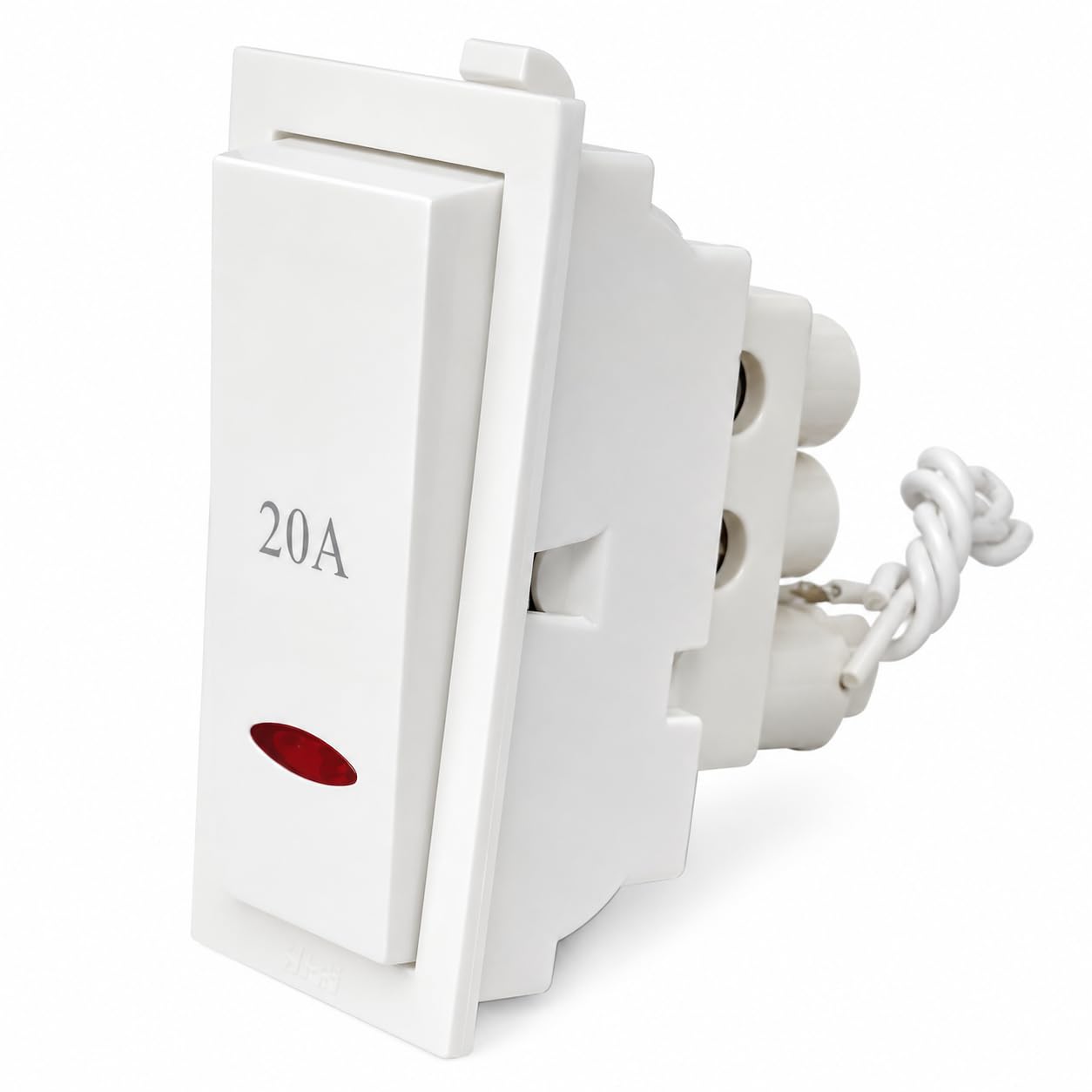 seer 20 amp 1 way indicator switch pack of 2 | red indicator light, 20 amp capacity, modular design, white finish, single pole